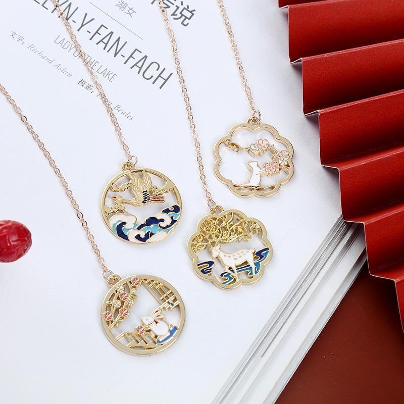 Metal Rabbit Bookmark Tassel Book Pendant Retro Clip School Office Supplies Gift - Cat V528-MH00190-HZMM-946863