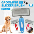 M Size Hair Shedding Grooming Trimmer Comb Brush Slicker Undercoat Rake for Dog Cat - Red V528-MH00220-RED-M-871927