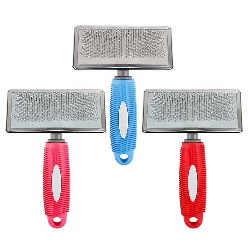 L Size Hair Shedding Grooming Trimmer Comb Brush Slicker Undercoat Rake Pet Dog Cat - Red V528-MH00221-RED-L-173495