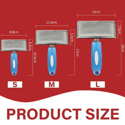 L Size Hair Shedding Grooming Trimmer Comb Brush Slicker Undercoat Rake Pet Dog Cat - Red V528-MH00221-RED-L-173495