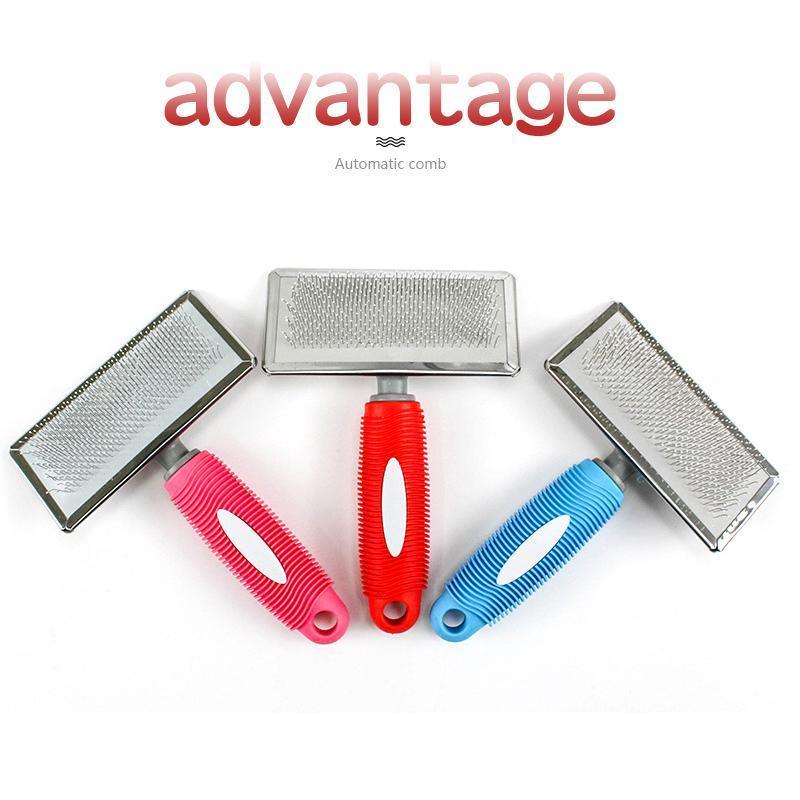 L Size Hair Shedding Grooming Trimmer Comb Brush Slicker Undercoat Rake Pet Dog Cat - Red V528-MH00221-RED-L-173495