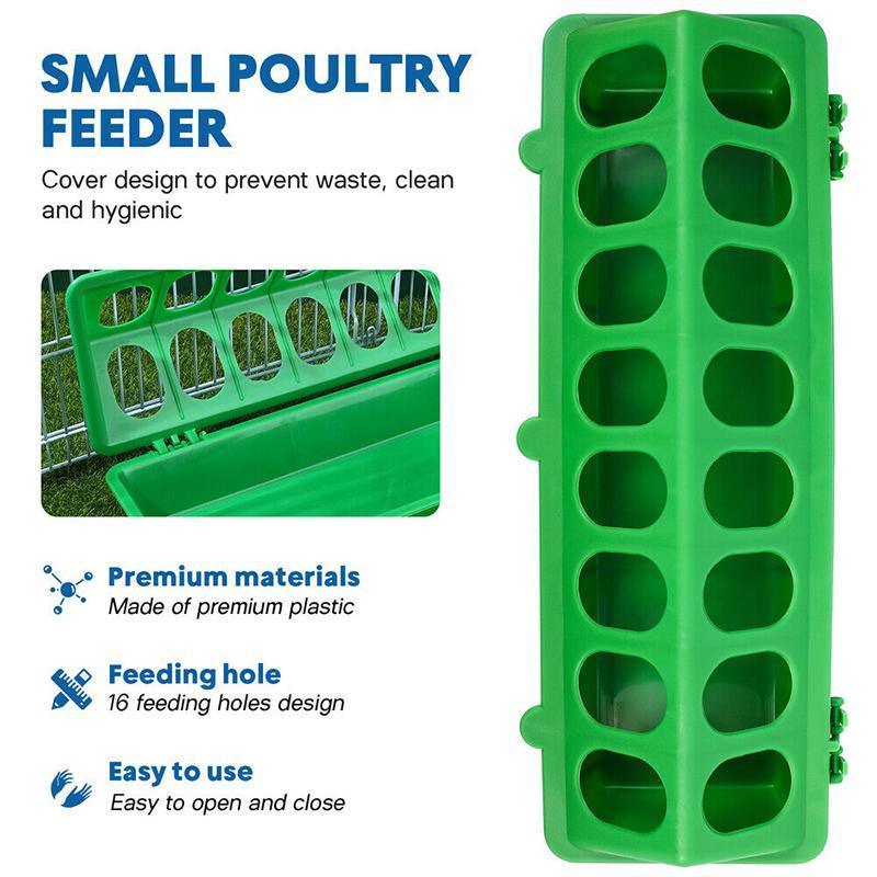 30cm Feeder Storage Trough Quail Drinker Plastic Wild Stable Chick Birds Pigeons - Green V528-MH00227-GREEN-XH-769075