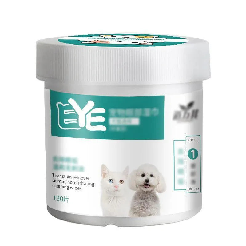 130pcs Wipes Wet Pet Eye/Ear Dog Cat Tear Stain Remover Cleaning Paper Wipes - Eye Wipes V528-MH00228-YBSJ-130PCS-477718