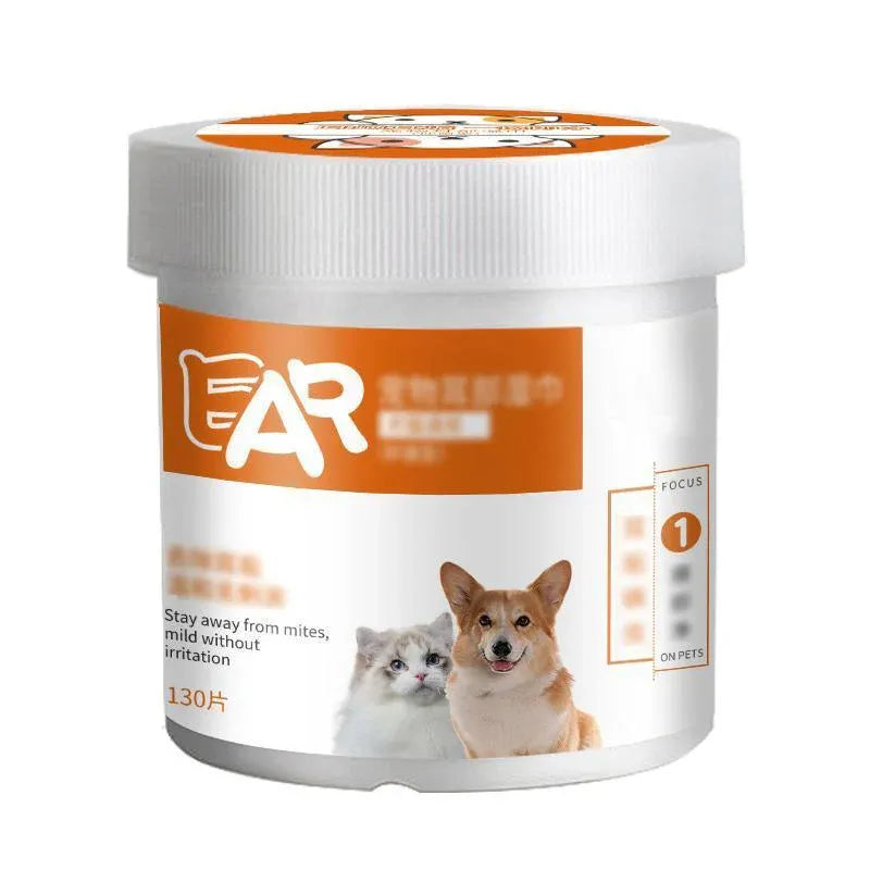130pcs Wipes Wet Pet Eye/Ear Dog Cat Tear Stain Remover Cleaning Paper Wipes - Ear Wipes V528-MH00229-EBSJ-130PCS-831411