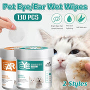 130pcs Wipes Wet Pet Eye/Ear Dog Cat Tear Stain Remover Cleaning Paper Wipes - Ear Wipes V528-MH00229-EBSJ-130PCS-831411