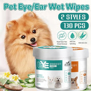 130pcs Wipes Wet Pet Eye/Ear Dog Cat Tear Stain Remover Cleaning Paper Wipes - Ear Wipes V528-MH00229-EBSJ-130PCS-831411