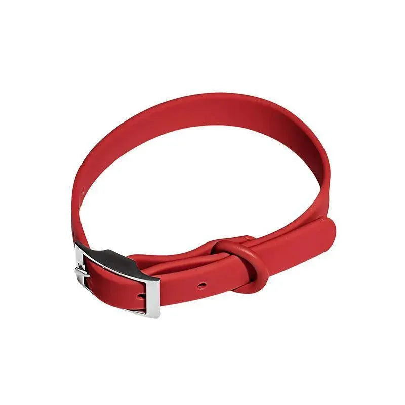 PVC Dog Collar Working Dog Kennels Waterproof Soft Adjustable for Pets L Size - Red V528-MH00280-RED-L-6822257