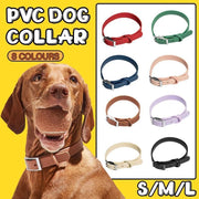 PVC Dog Collar Working Dog Kennels Waterproof Soft Adjustable for Pets L Size - Red V528-MH00280-RED-L-6822257