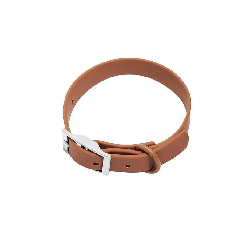 PVC Dog Collar Working Dog Kennels Waterproof Soft Adjustable for Pets M Size - Coffee V528-MH00285-COFFEE-M-873633