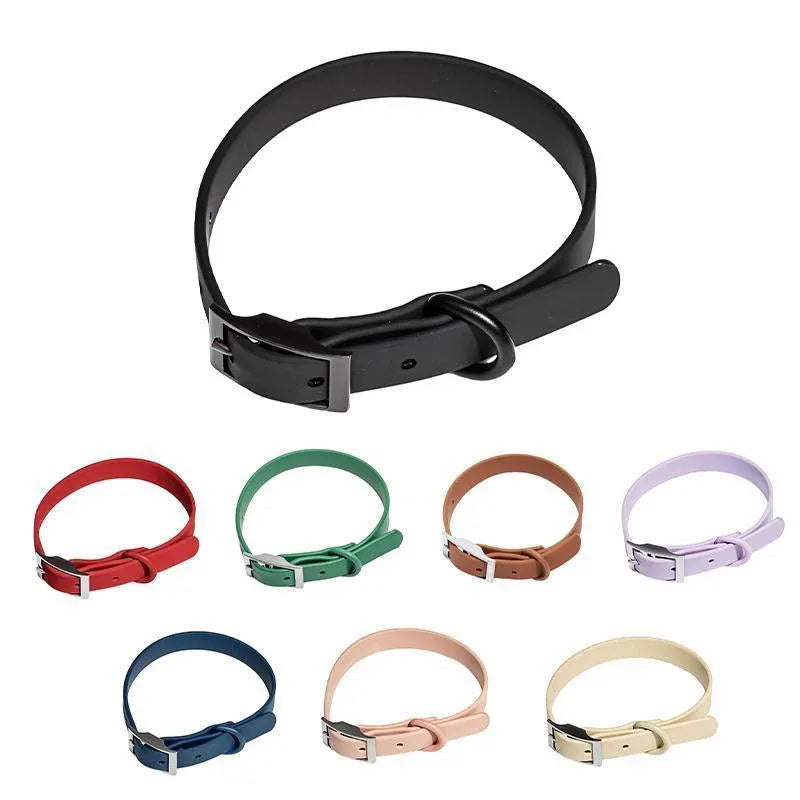 PVC Dog Collar Working Dog Kennels Waterproof Soft Adjustable for Pets M Size - Coffee V528-MH00285-COFFEE-M-873633