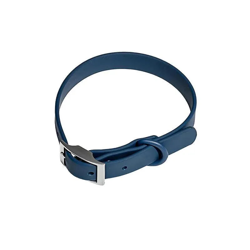 PVC Dog Collar Working Dog Kennels Waterproof Soft Adjustable for Pets M Size - Dark Blue V528-MH00291-DARK BLUE-M-177471