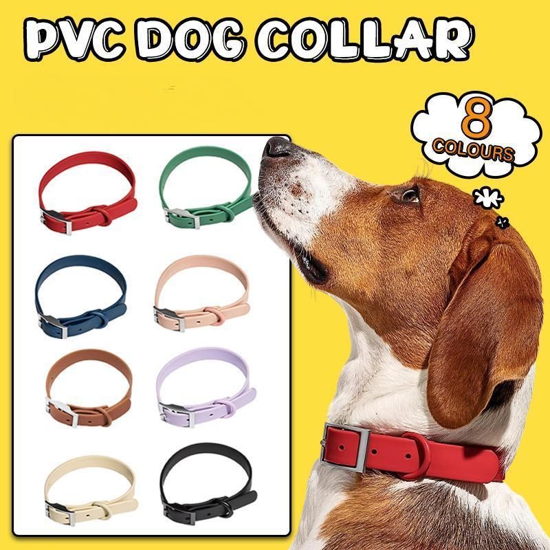 PVC Dog Collar Working Dog Kennels Waterproof Soft Adjustable for Pets L Size - Apricot V528-MH00301-APRICOT-L-667302