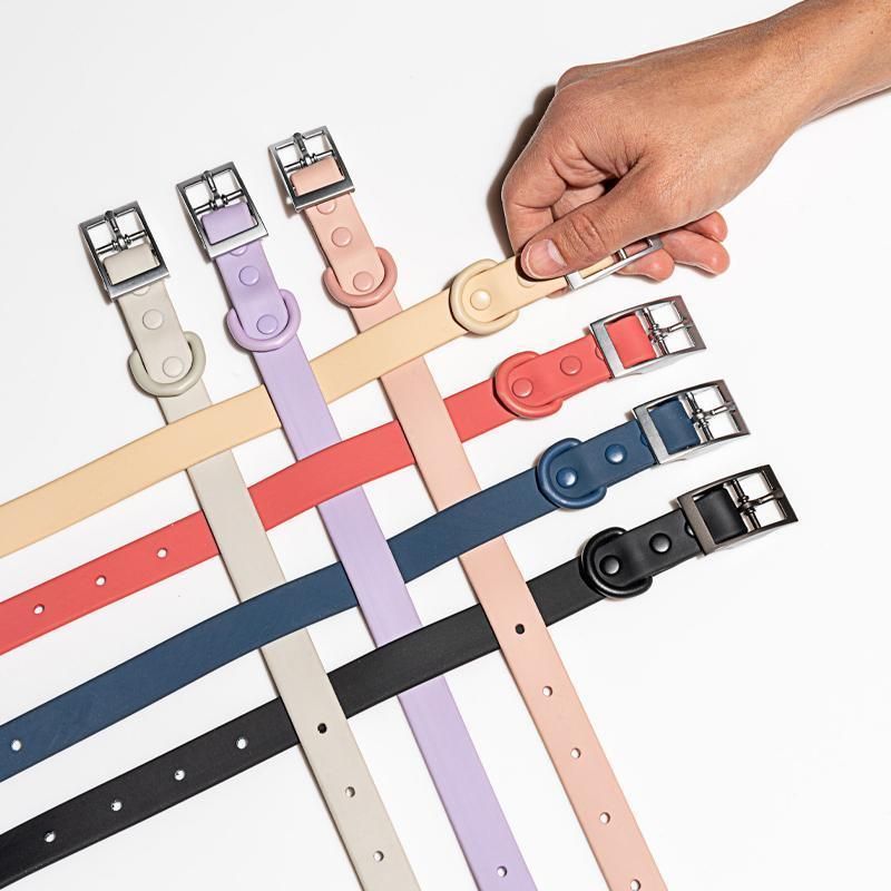 PVC Dog Collar Working Dog Kennels Waterproof Soft Adjustable for Pets L Size - Apricot V528-MH00301-APRICOT-L-667302