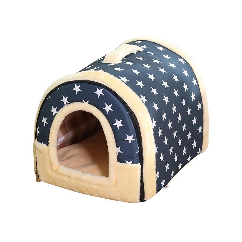 S Size Pet House Kennel Soft Igloo Beds Cave Cat Puppy Bed Warm Cushion Fold - Brick V528-MH00311-FGZQ-S-833537