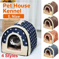 L Size Pet House Kennel Soft Igloo Beds Cave Cat Puppy Bed Warm Cushion Fold - Brick V528-MH00313-FGZQ-L-604546