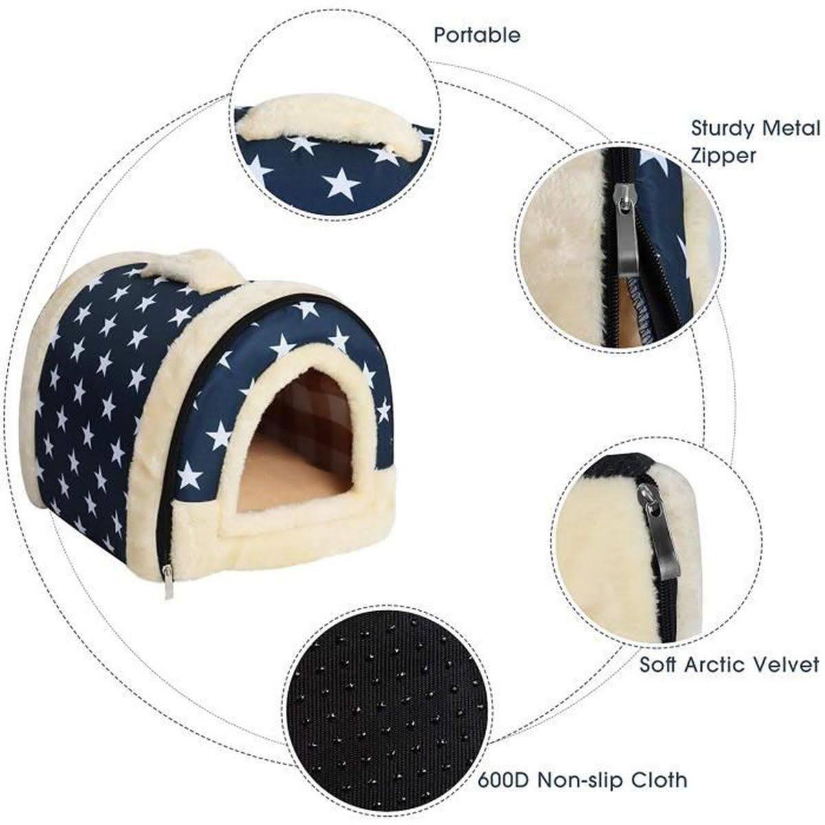 L Size Pet House Kennel Soft Igloo Beds Cave Cat Puppy Bed Warm Cushion Fold - Brick V528-MH00313-FGZQ-L-604546