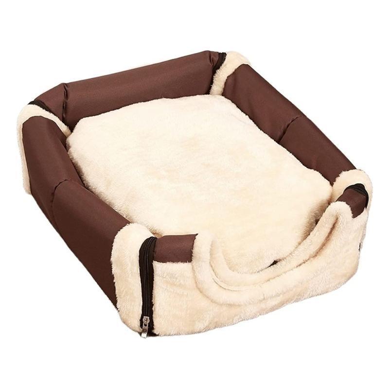 L Size Pet House Kennel Soft Igloo Beds Cave Cat Puppy Bed Warm Cushion Fold - Brick V528-MH00313-FGZQ-L-604546