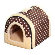L Size Pet House Kennel Soft Igloo Beds Cave Cat Puppy Bed Warm Cushion Fold - Brick V528-MH00313-FGZQ-L-604546