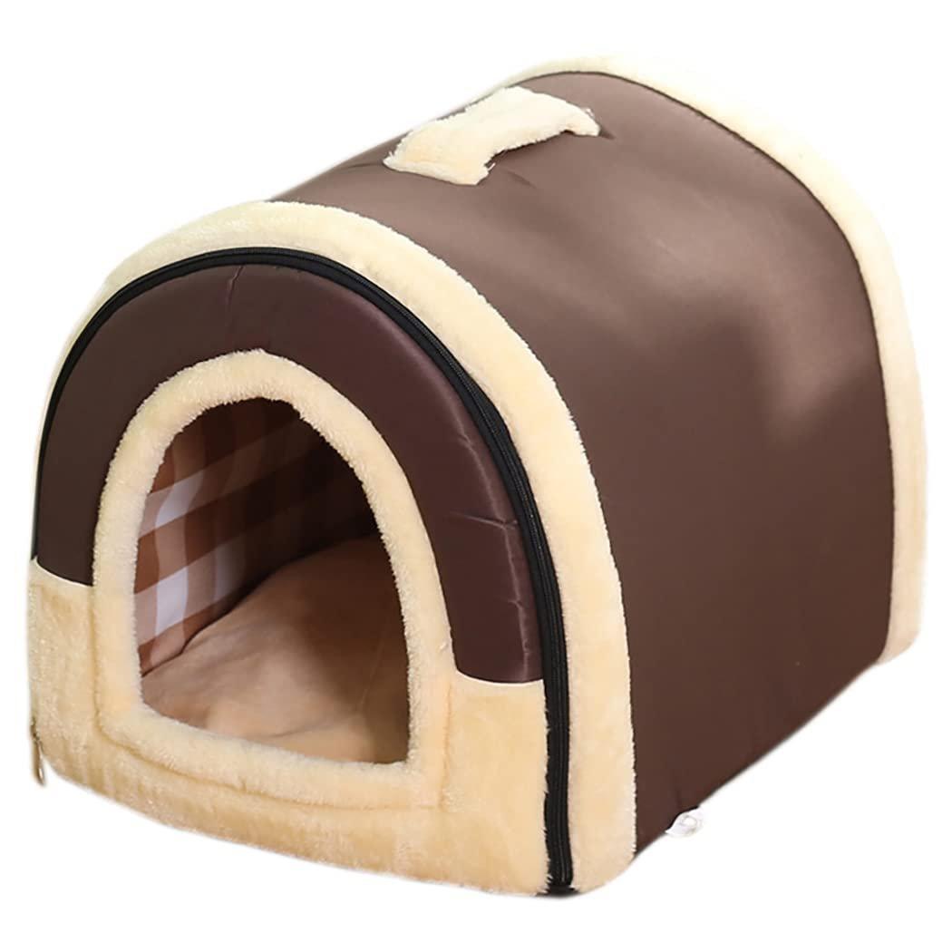 XL Size Pet House Kennel Soft Igloo Beds Cave Cat Puppy Bed Warm Cushion Fold - Brick V528-MH00314-FGZQ-XL-733483
