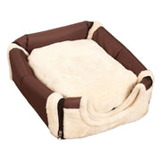 L Size Pet House Kennel Soft Igloo Beds Cave Cat Puppy Bed Warm Cushion Fold - Brown Dots V528-MH00321-KFBD-L-745505