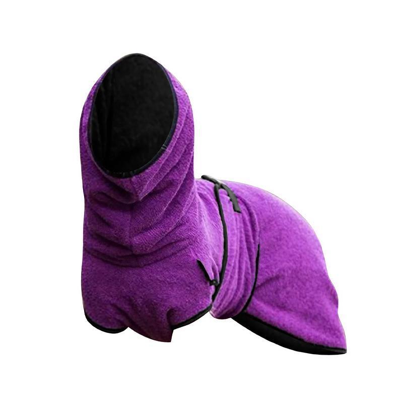 Dog Puppy HoodiesJacket Solid Coat Pet Winter Soft Warm Clothes S-5XL Purple - M V528-MH00363-PURPLE-M-111689
