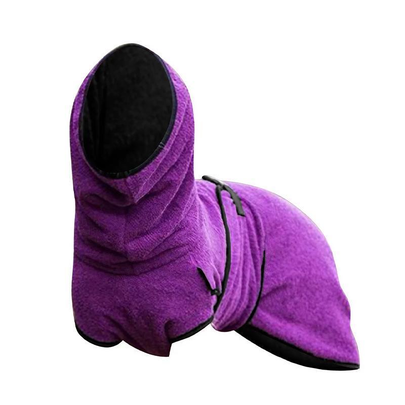 Dog Puppy HoodiesJacket Solid Coat Pet Winter Soft Warm Clothes S-5XL Purple - M V528-MH00363-PURPLE-M-111689