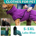 Dog Puppy Hoodies Jacket Solid Coat Pet Winter Soft Warm Clothes S-5XL Lake Blue - M V528-MH00371-LAKEBLUE-M-514021