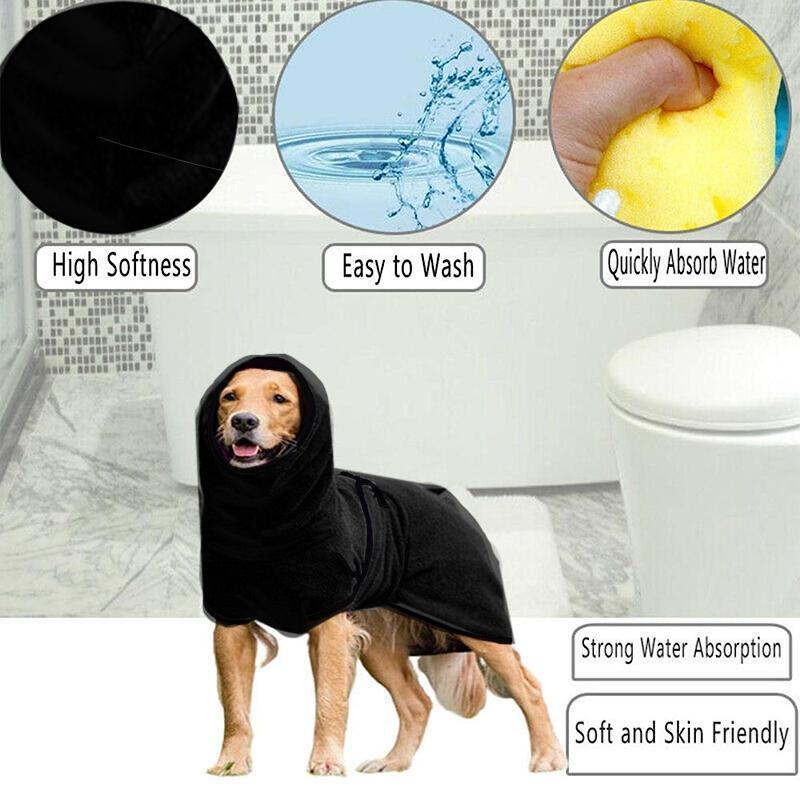 Dog Puppy Hoodies Jacket Solid Coat Pet Winter Soft Warm Clothes S-5XL Black - L V528-MH00380-BLACK-L-750333