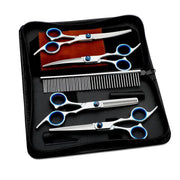 7PCS Pet Grooming Scissors Set Straight Curved Dog Cat Cutting Thinning Shears V528-MH00410-7PCS-662815