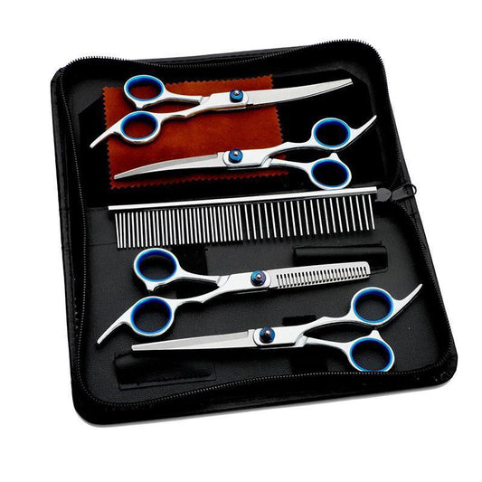 7PCS Pet Grooming Scissors Set Straight Curved Dog Cat Cutting Thinning Shears V528-MH00410-7PCS-662815