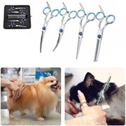 7PCS Pet Grooming Scissors Set Straight Curved Dog Cat Cutting Thinning Shears V528-MH00410-7PCS-662815