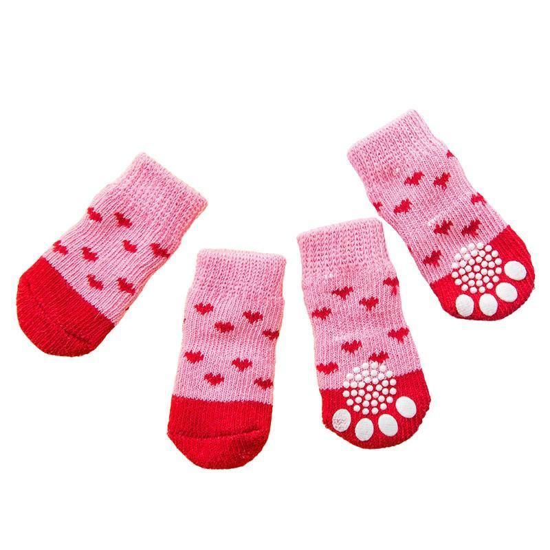Non Slip Pet Socks for Dogs and Cats Knitted Paw Protector with Grips L Size - Red Heart V528-MH00418-HSAX-L-259563