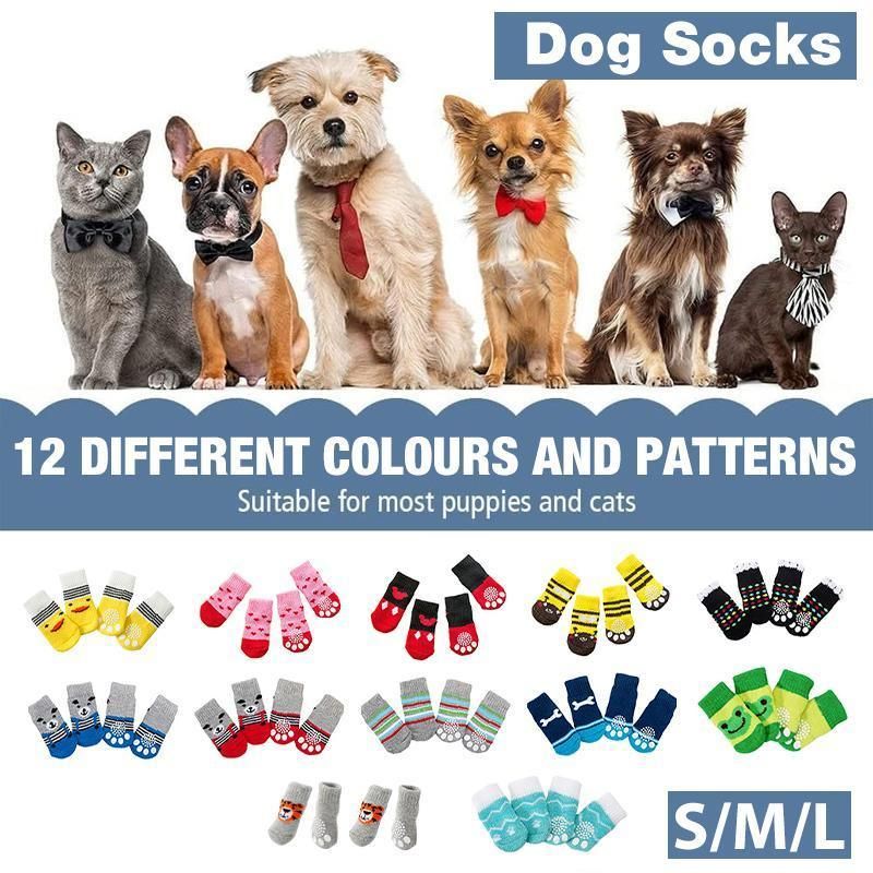 Dog Socks Non-Slip Grip Slip Anti-Slip - Puppy Cat Pet Shoes Slippers S Size - Red Mickey V528-MH00419-HSMQ-S-496899