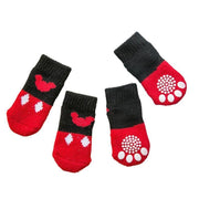 Non Slip Pet Socks for Dogs and Cats Knitted Paw Protector with Grips L Size - Red Mickey V528-MH00421-HSMQ-L-540955