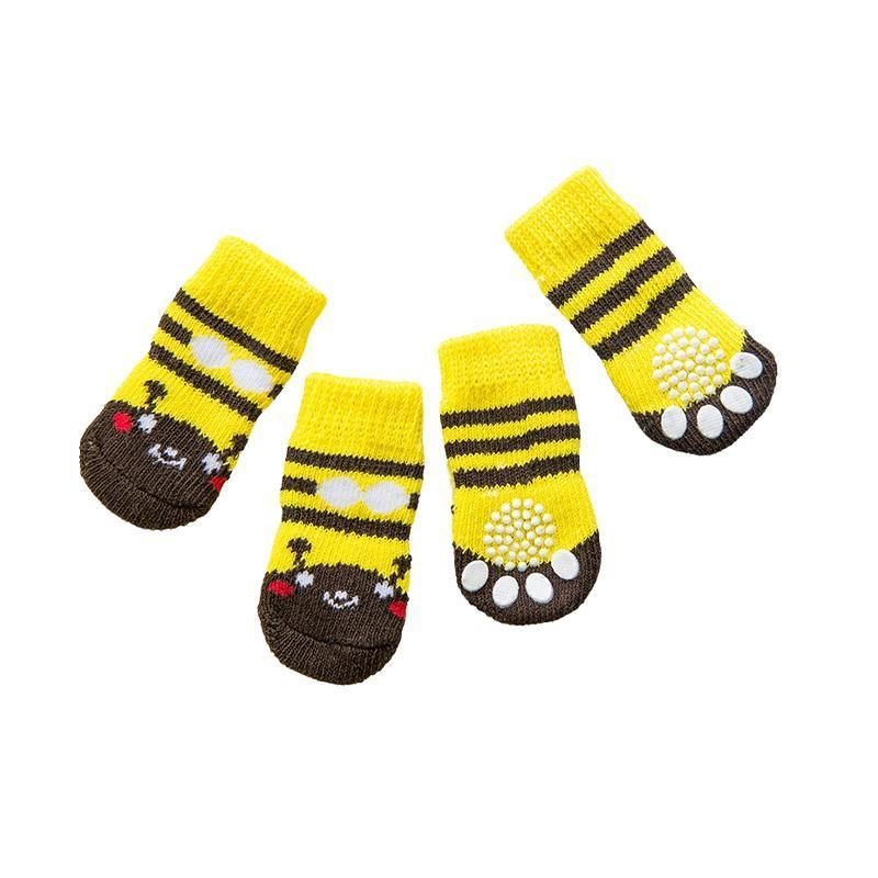 Dog Socks Non-Slip Grip Slip Anti-Slip - Puppy Cat Pet Shoes Slippers S Size - Yellow Kumamoto V528-MH00422-HSXB-S-918408