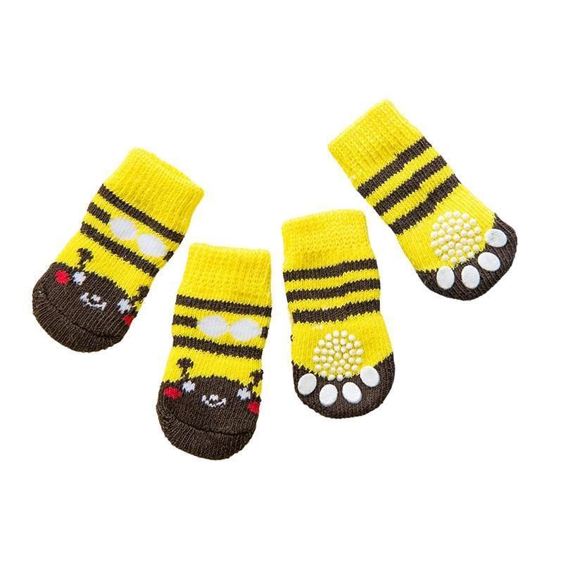 Dog Socks Non-Slip Grip Slip Anti-Slip - Puppy Cat Pet Shoes Slippers M Size - Yellow Kumamoto V528-MH00423-HSXB-M-902282