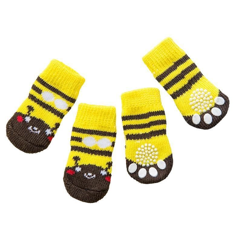 Non Slip Pet Socks for Dogs and Cats Knitted Paw Protector with Grips L Size - Yellow Kumamoto V528-MH00424-HSXB-L-928023