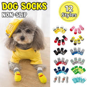 Dog Socks Non-Slip Grip Slip Anti-Slip - Puppy Cat Pet Shoes Slippers S Size - Black colour dots V528-MH00425-HSCD-S-455711