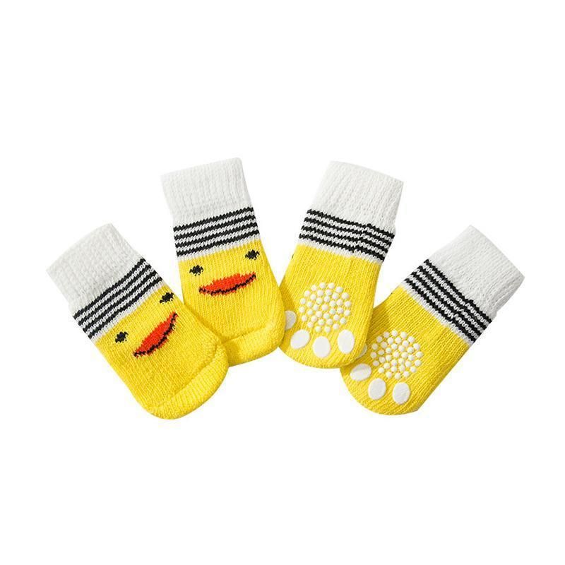 Non Slip Pet Socks for Dogs and Cats Knitted Paw Protector with Grips L Size - Red bear V528-MH00433-HSXX-L-646659