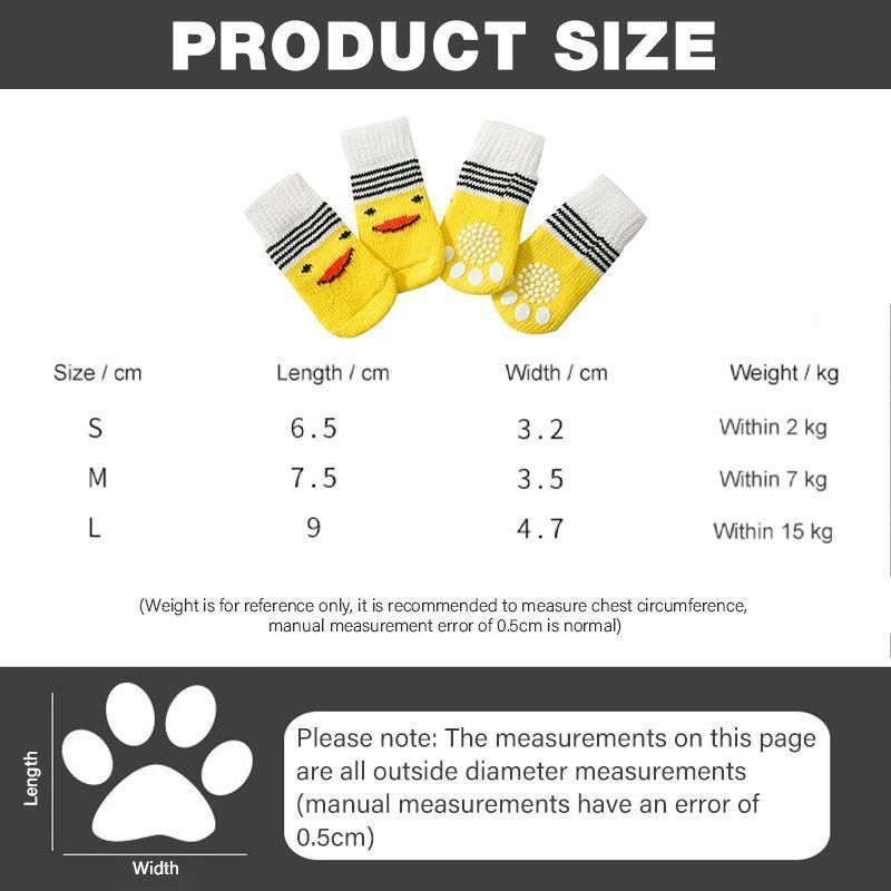 Non Slip Pet Socks for Dogs and Cats Knitted Paw Protector with Grips L Size - Grey stripes V528-MH00436-HSTW-L-814509