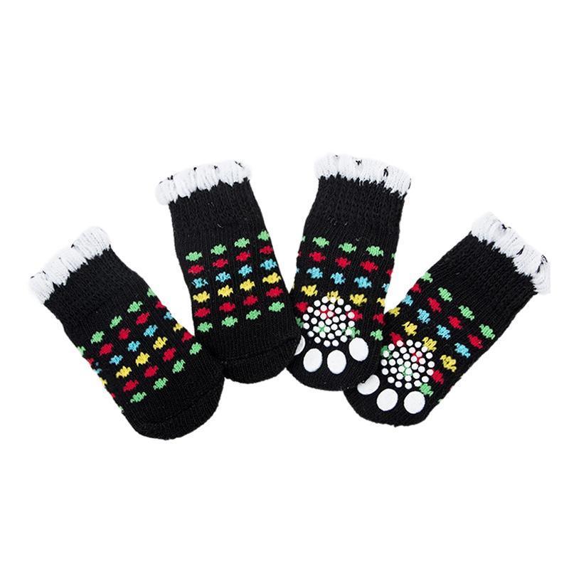 Dog Socks Non-Slip Grip Slip Anti-Slip - Puppy Cat Pet Shoes Slippers M Size - Blue bones V528-MH00438-LSGT-M-153605