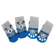 Dog Socks Non-Slip Grip Slip Anti-Slip - Puppy Cat Pet Shoes Slippers M Size - Blue bones V528-MH00438-LSGT-M-153605