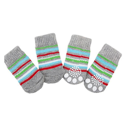 Dog Socks Non-Slip Grip Slip Anti-Slip - Puppy Cat Pet Shoes Slippers M Size - Blue bones V528-MH00438-LSGT-M-153605