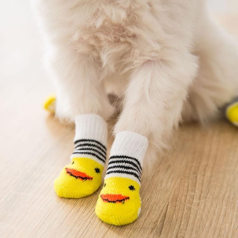 Non Slip Pet Socks for Dogs and Cats Knitted Paw Protector with Grips L Size - Blue bones V528-MH00439-LSGT-L-786867