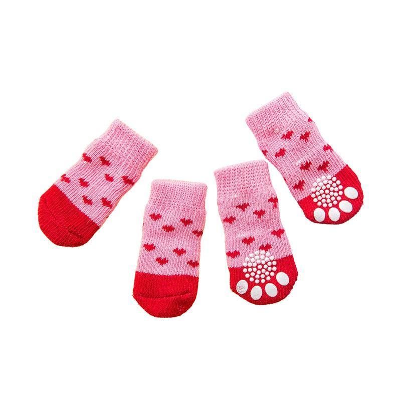 Non Slip Pet Socks for Dogs and Cats Knitted Paw Protector with Grips L Size - Blue bones V528-MH00439-LSGT-L-786867