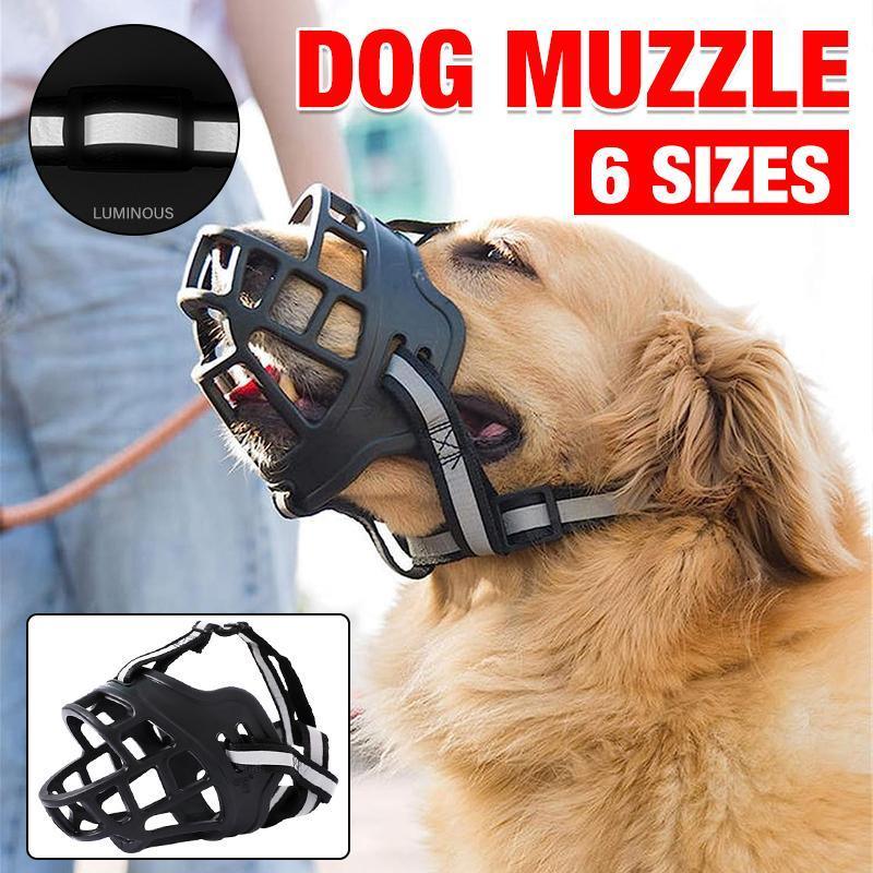 6 Sizes Adjustable Pet Dog No Bite Silicone Basket Muzzle Cage Mouth Mesh Cover - 1# V528-MH00453-01-829234