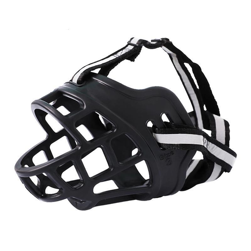 6 Sizes Adjustable Pet Dog No Bite Silicone Basket Muzzle Cage Mouth Mesh Cover - 1# V528-MH00453-01-829234