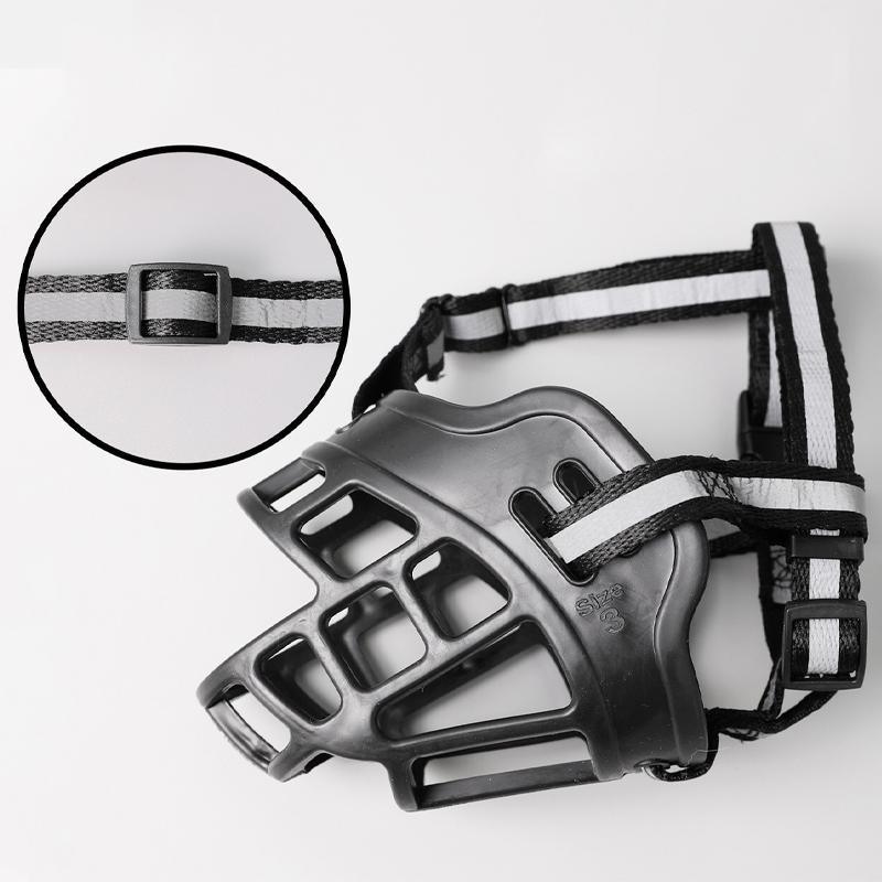 6 Sizes Adjustable Pet Dog No Bite Silicone Basket Muzzle Cage Mouth Mesh Cover - 1# V528-MH00453-01-829234