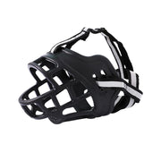 6 Sizes Adjustable Pet Dog No Bite Silicone Basket Muzzle Cage Mouth Mesh Cover - 1# V528-MH00453-01-829234