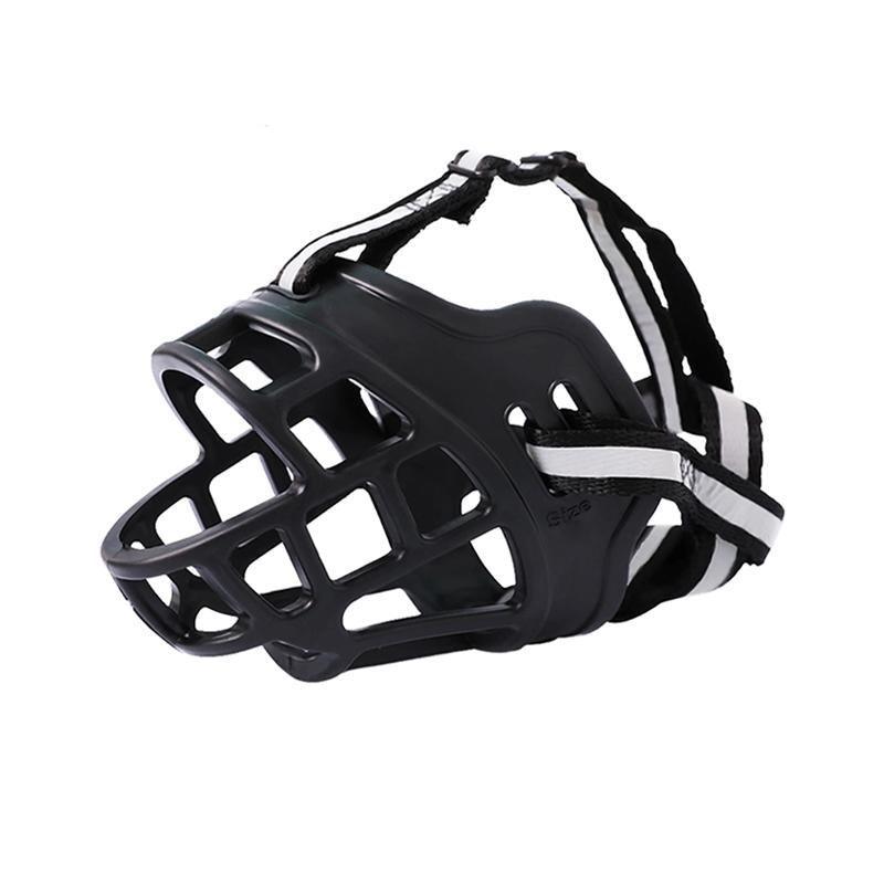6 Sizes Adjustable Pet Dog No Bite Silicone Basket Muzzle Cage Mouth Mesh Cover - 1# V528-MH00453-01-829234